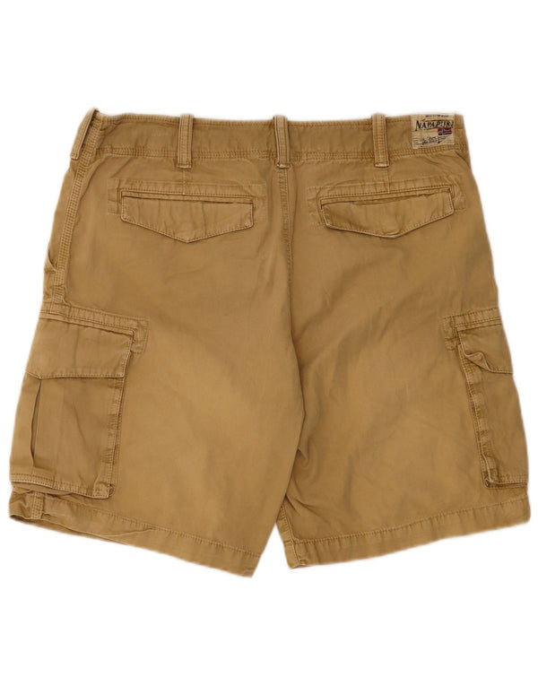 Napapijri Mens Cargo Shorts W33 Medium Beige Cotton