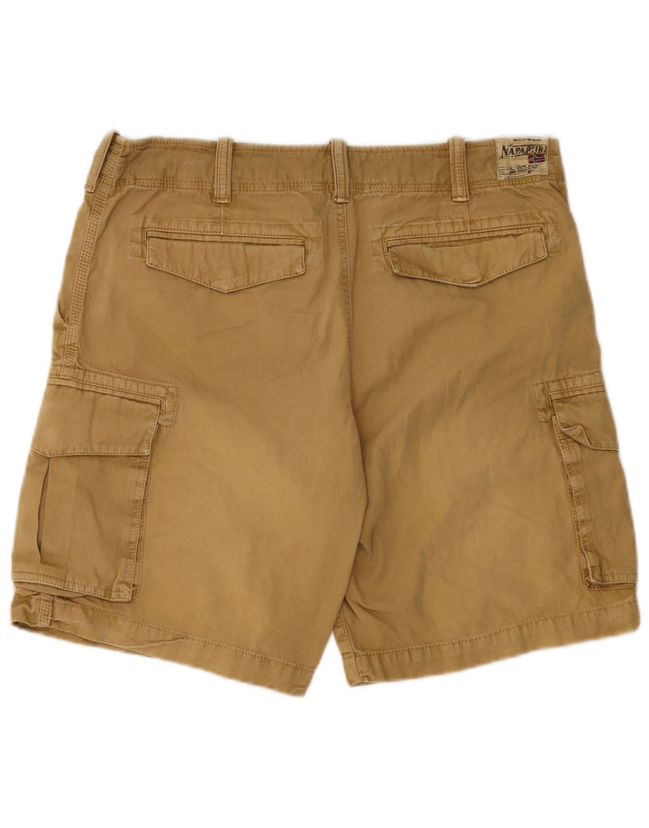Napapijri Mens Cargo Shorts W33 Medium Beige Cotton