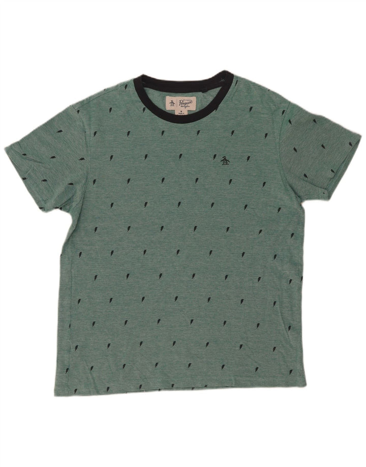 Penguin Herre T-Shirt Top Medium Grøn Bomuld