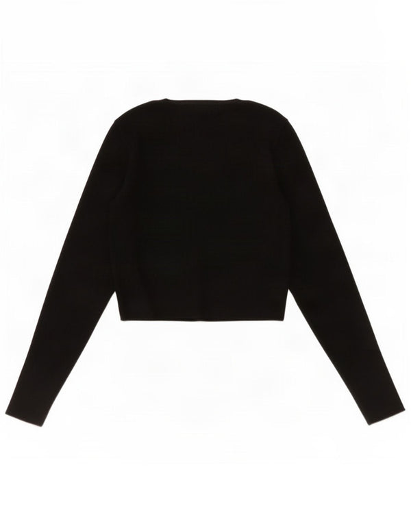 Maglione corto con scollo a barca da donna Zara UK 12 medio nero