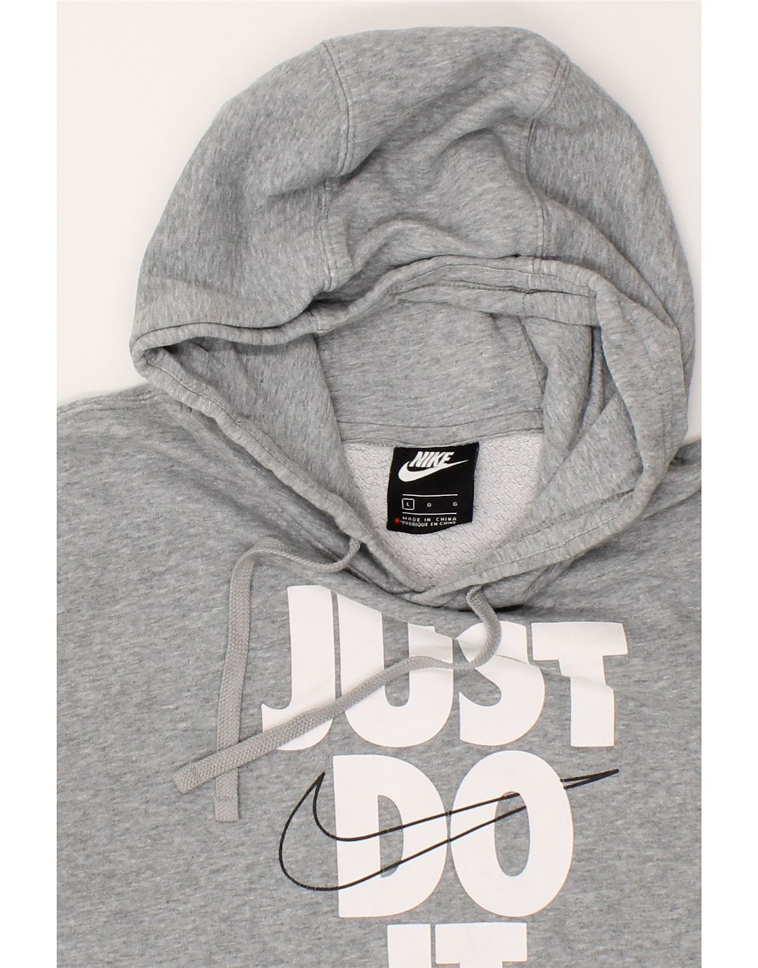 NIKE Mens Graphic Hoodie Jumper Large Grey Cotton Vintage Nike and Second-Hand Nike from Messina Hembry 