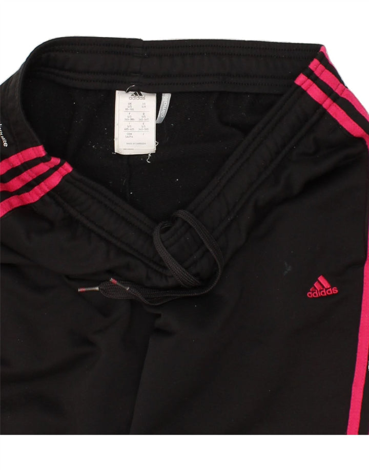 ADIDAS Womens Climalite Tracksuit Trousers UK 8/10 Small Black Polyester