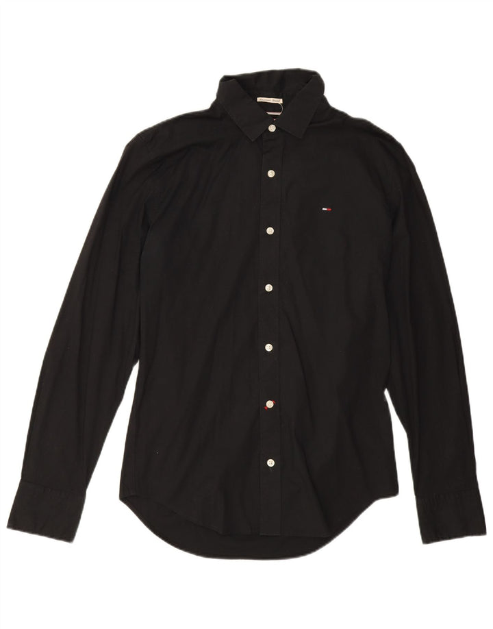Tommy Hilfiger Herrenhemd Mittelschwarze Baumwolle