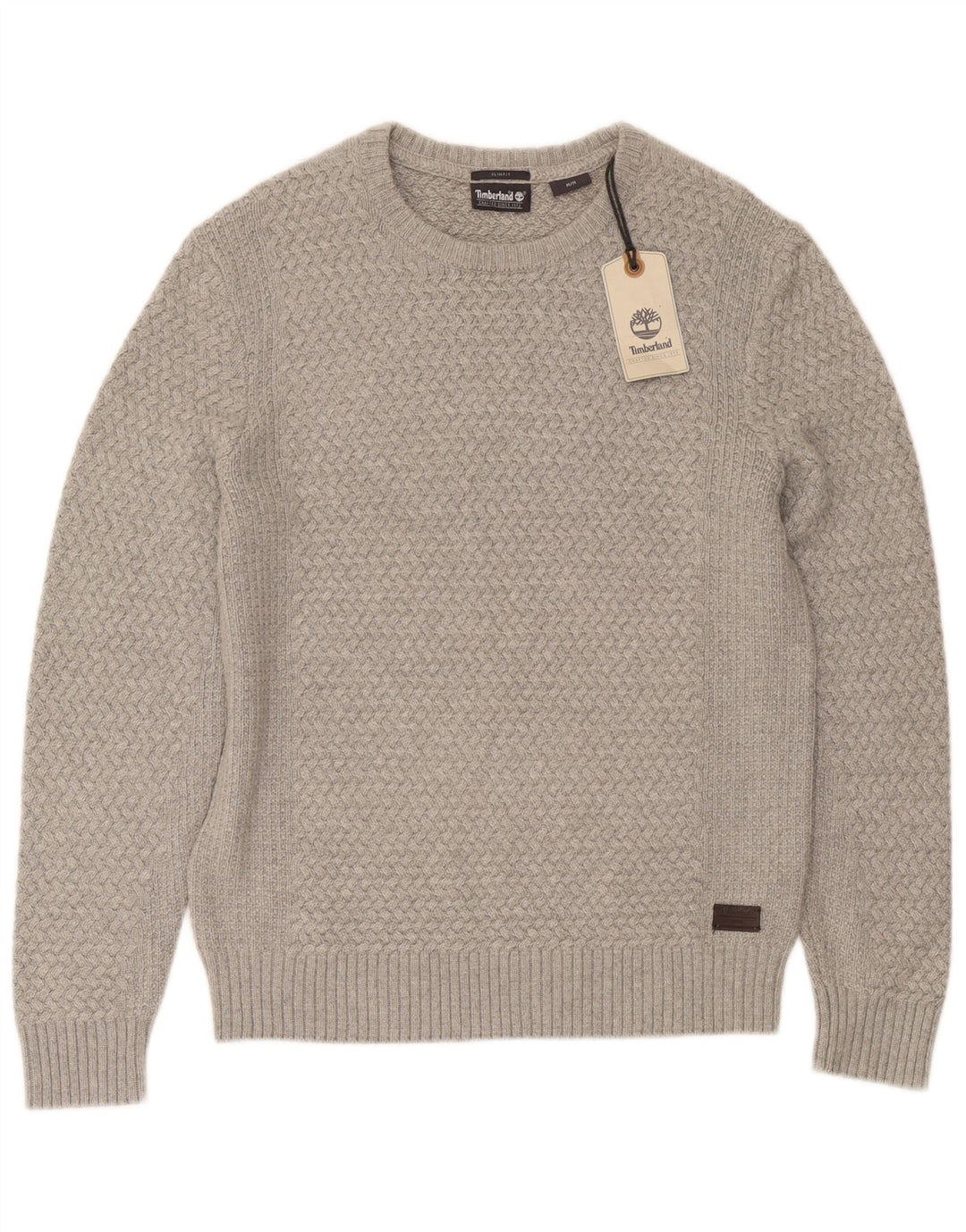 Timberland Mens Slim Fit Boat Neck Jumper Sweater Medium Grey Viscose