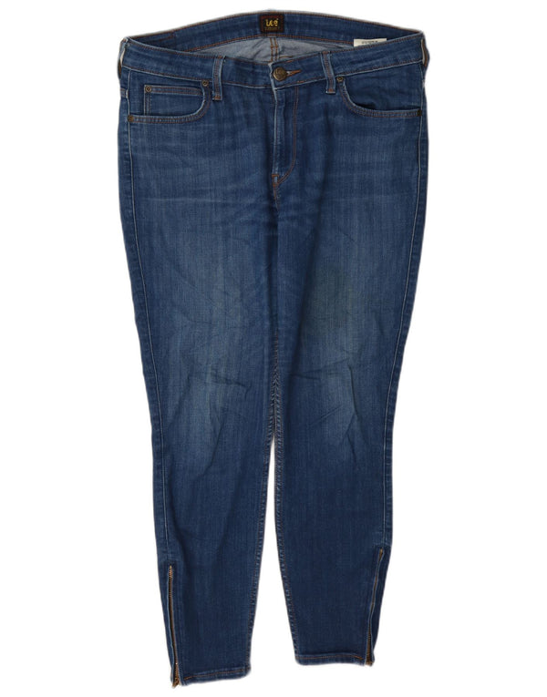 Lee Womens Scarlett Skinny Cropped Jeans W32 L25 Blue Cotton