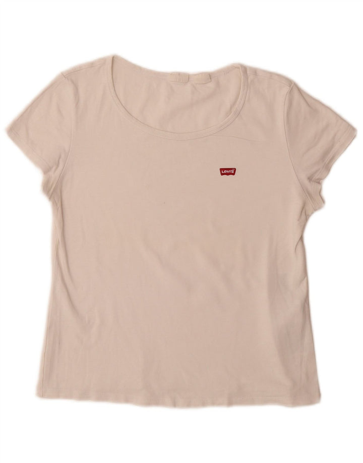Levi's Womens T-Shirt Top UK 14 Large White Cotton