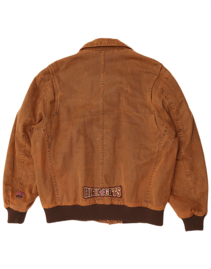 WPM Mens Type A-8 Graphic Bomber Jacket UK 42 XL Brown Colourblock