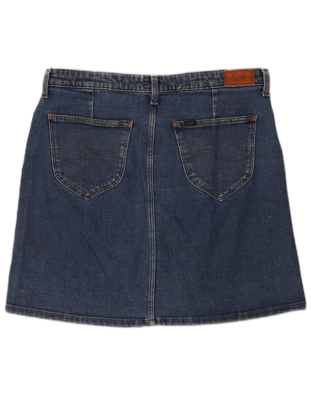 Fusta de blugi pentru femei LEE W31 bumbac albastru mediu