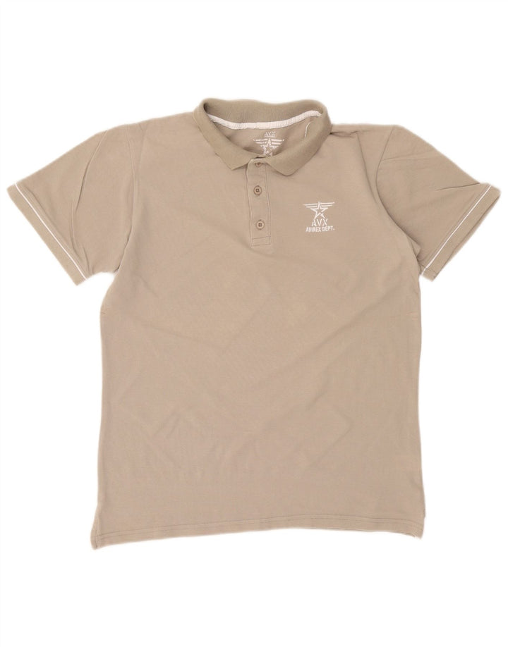 Avirex Womens Polo Shirt UK 12 Medium Grey Cotton
