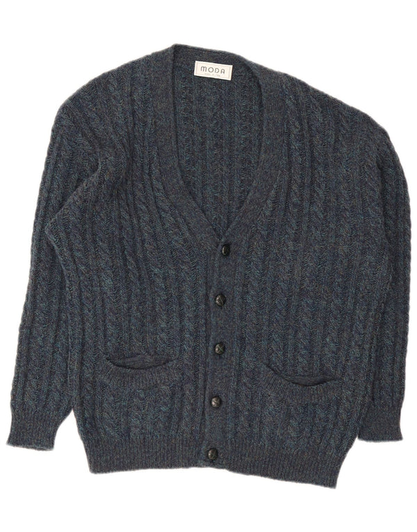 vintage Mens Cardigan Pull Grand Bleu Marine