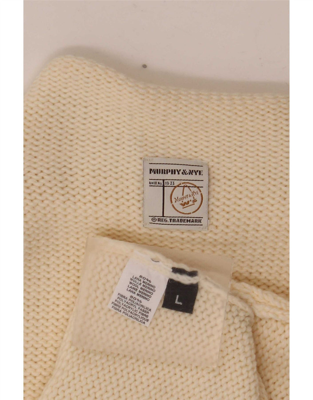 Murphy & Nye Womens Vest Tank Top UK 14 Large Off White Wool