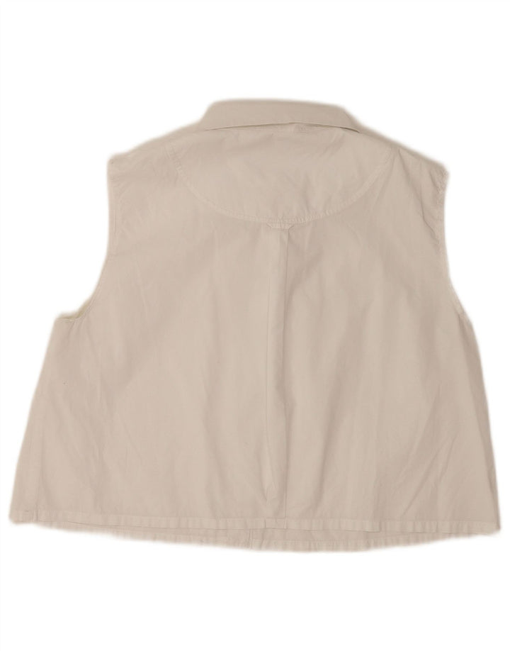 Max & Co. Camicetta senza maniche corta da donna UK 12 Medio Bianco