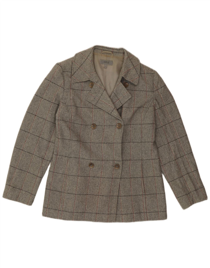 Marks & Spencer Womens Blazer Jacket UK 12 Medium Grey Check