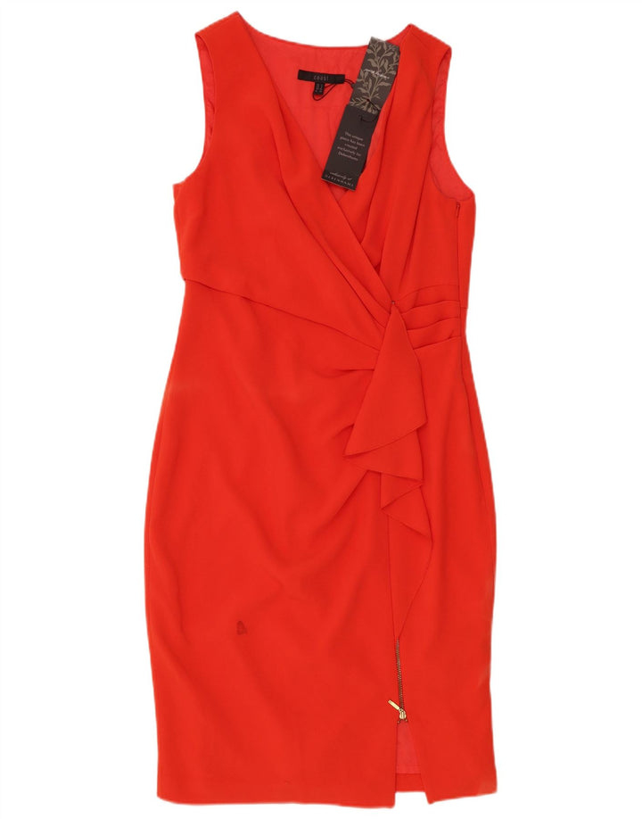Coast Womens Sleeveless Sheath Dress UK 12 Medium Red Triacetate