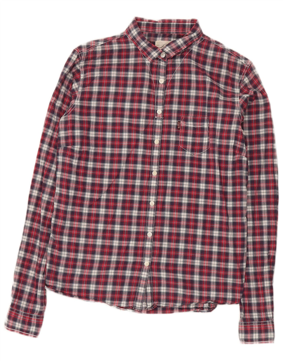 Levi's Chemise Femme UK 44 Coton à Carreaux Rouge Moyen