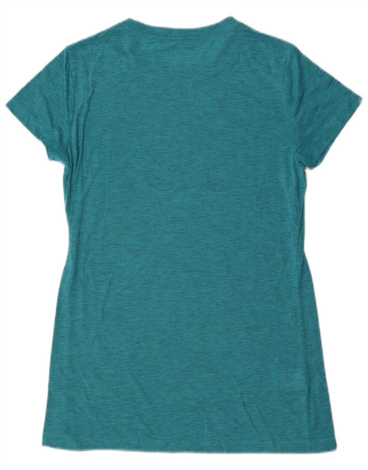 EDDIE BAUER Womens T-Shirt Top UK 10 Small Green Flecked Polyester