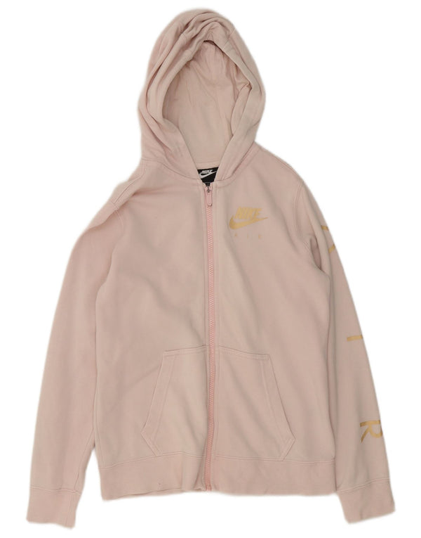 Nike piger grafisk hættetrøje med lynlås 12-13 år stor pink bomuld