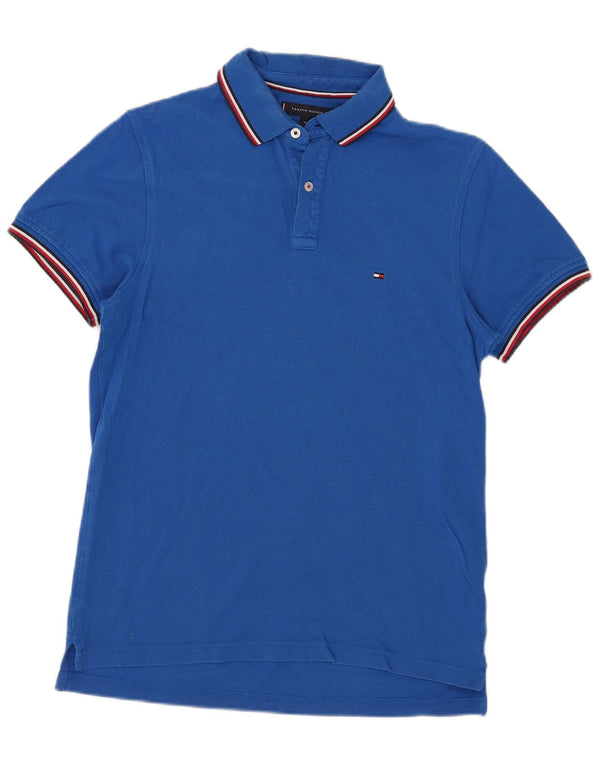 Polo da uomo slim fit Tommy Hilfiger a righe blu medio