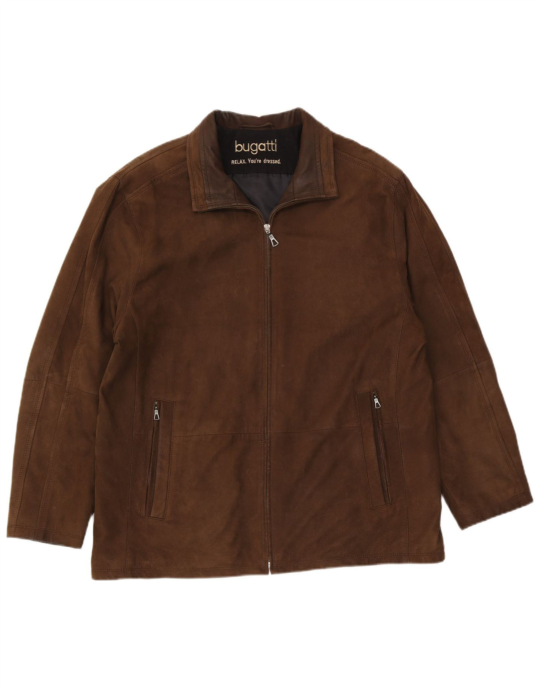 Bugatti Mens Leather Jacket UK 38 Medium Brown Leather