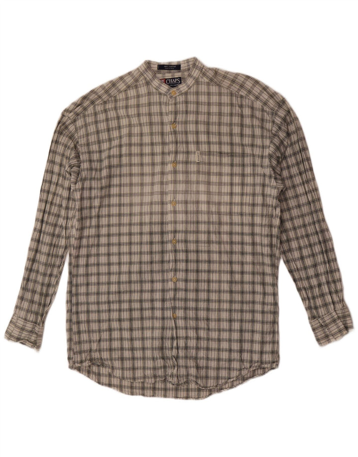 Chaps Ralph Lauren Mens Shirt Medium Khaki Check Cotton