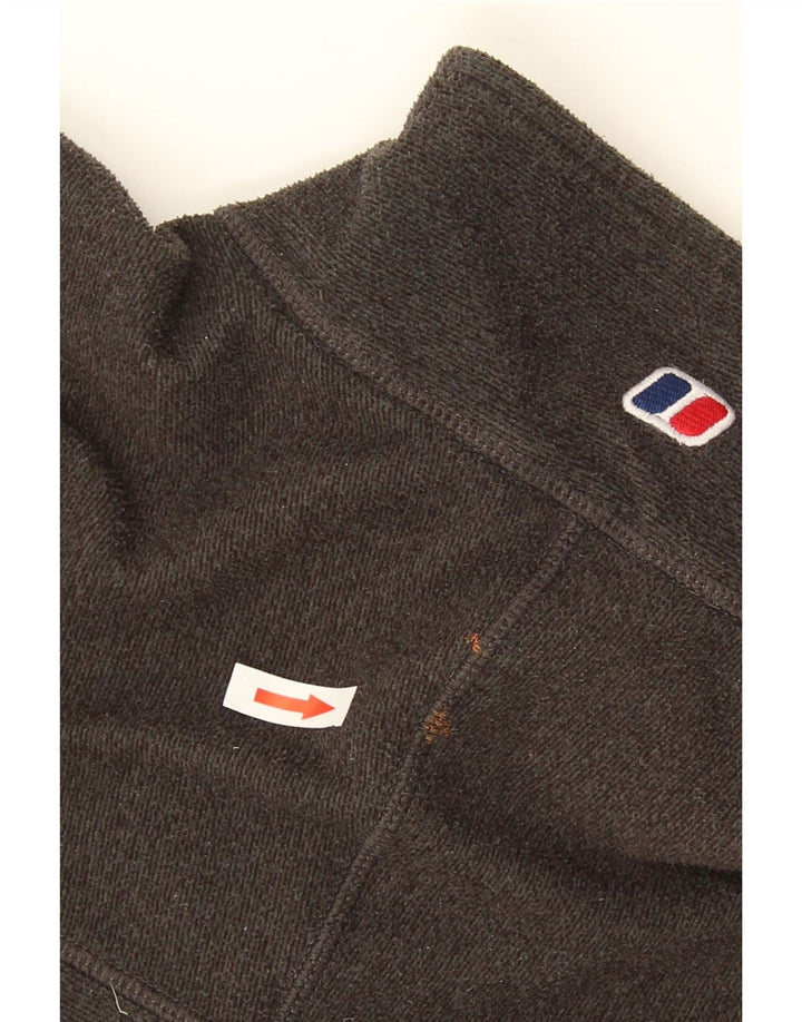 Berghaus Mens Zip Neck Fleece Jumper Large Green Flecked Polyester