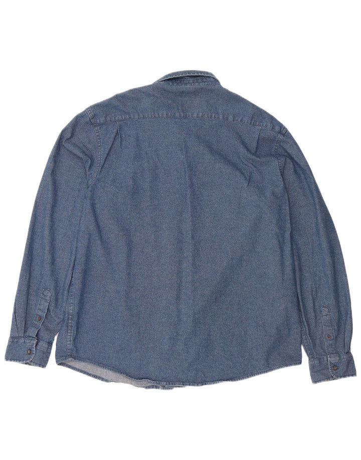 Wrangler Mens Denim Shirt XL Navy Blue Cotton