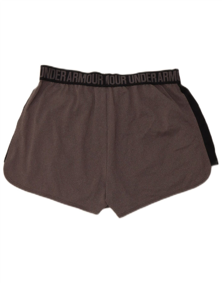 Under Armour Womens Graphic Sport Shorts UK 14 Medium Grey Colourblock