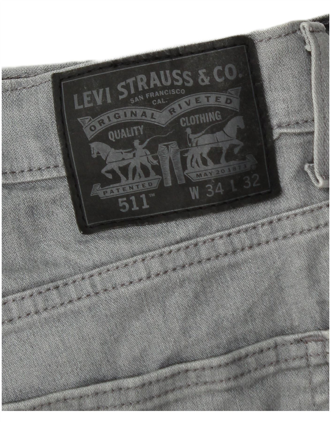Levi's Mens 511 Slim Jeans W34 L32 Grey Cotton