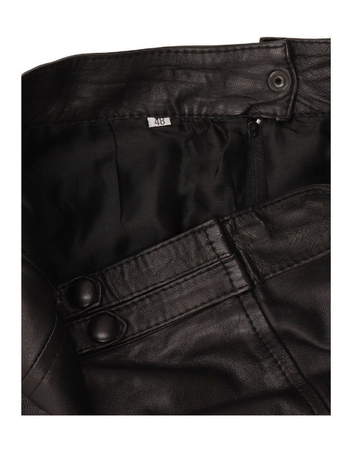 Vintage Womens Leather Skirt W30 Medium Black
