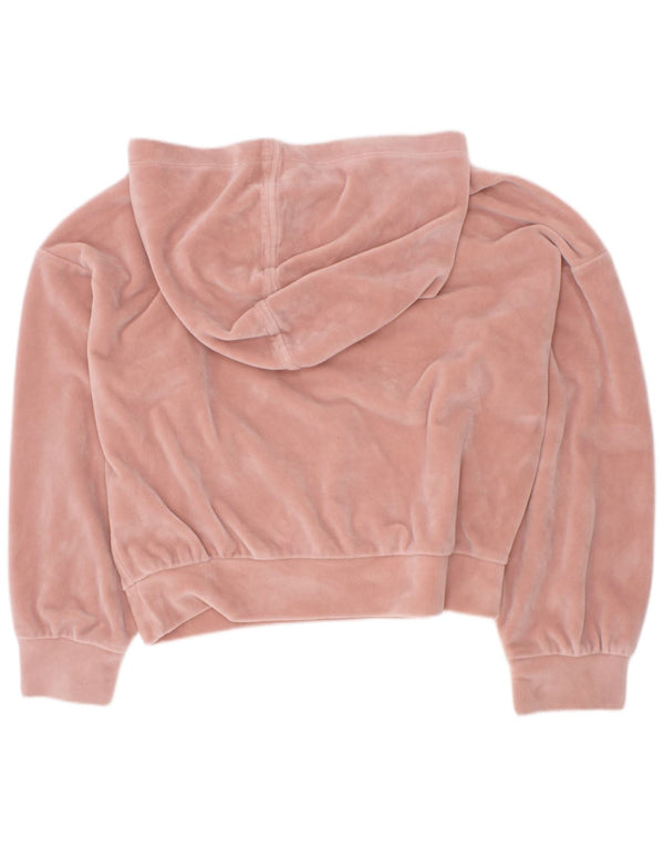 Maglione con cappuccio in velluto grafico per ragazze Dkny 5-6 anni in poliestere rosa