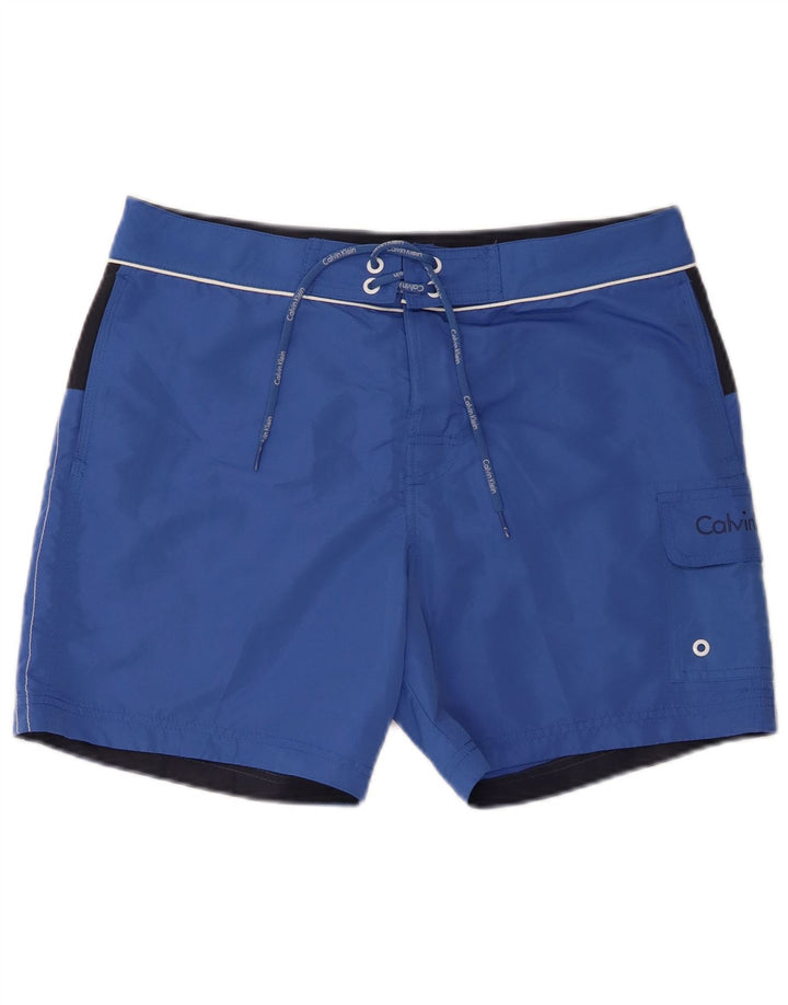 Calvin Klein Mens Swimming Shorts Medium Blue Polyester