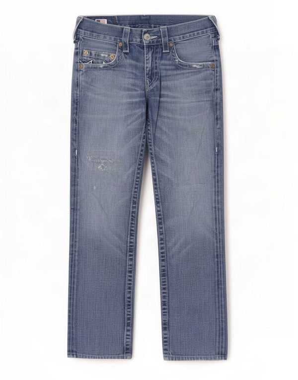 True Religion Straight Jeans til mænd W30 L30 blå bomuld