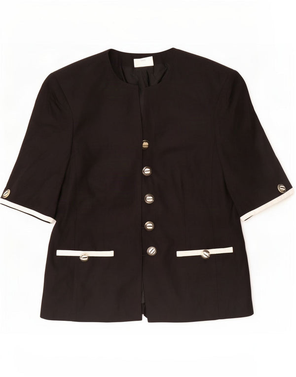 Basler Veste blazer à manches courtes pour femme 5 boutons UK 12 Noir moyen