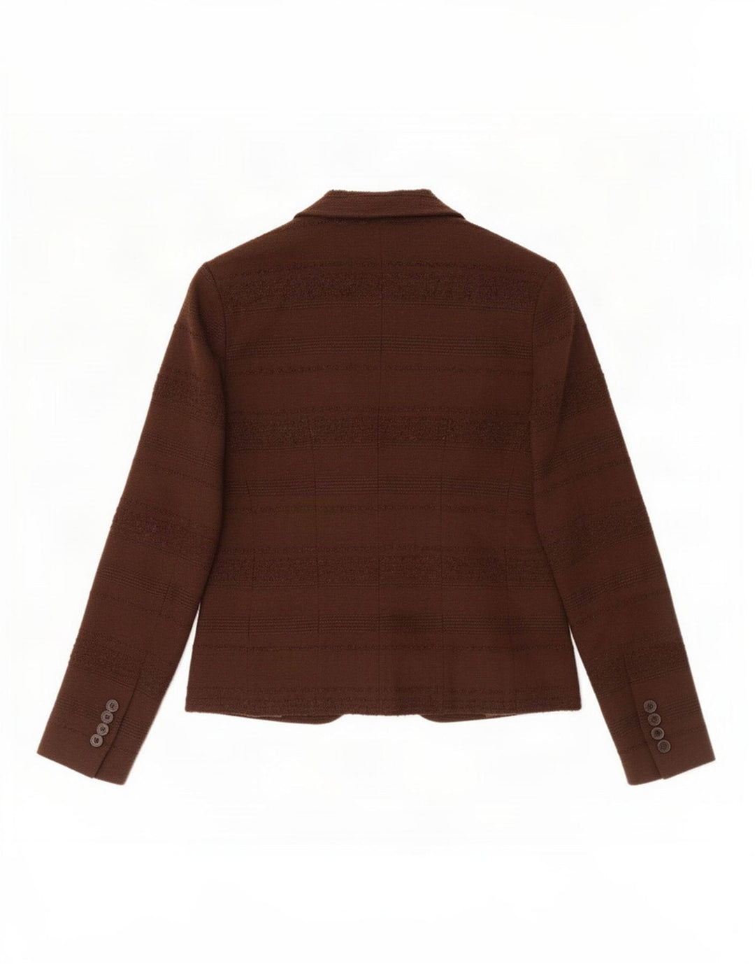 Zara Damen-Blazerjacke mit 1 Knopf, EU 38, kleine braune Nadelstreifenwolle