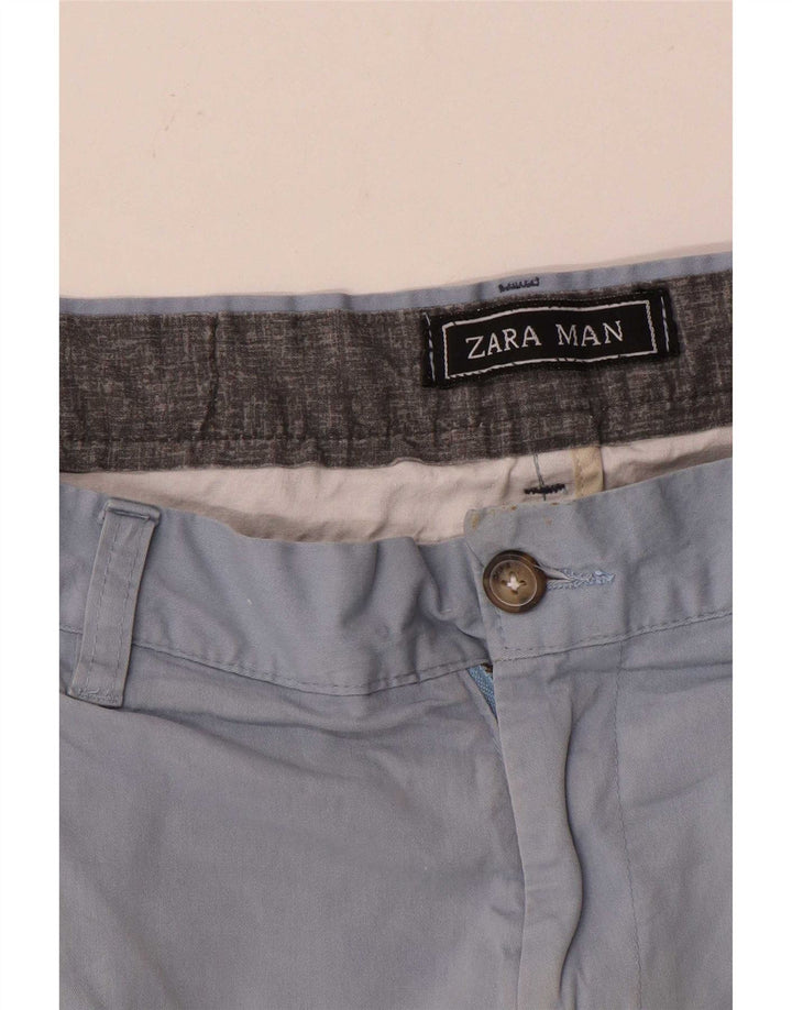 Zara Pantalon Chino Slim Homme W32 L30 Bleu