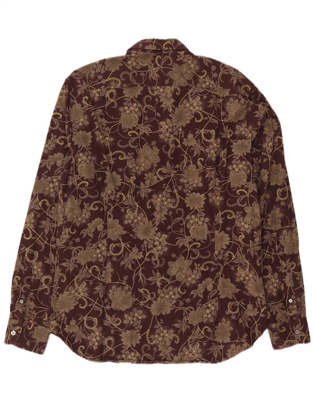 Ted Baker Herrenhemd, Größe 4, groß, braun, geblümt, Baumwolle