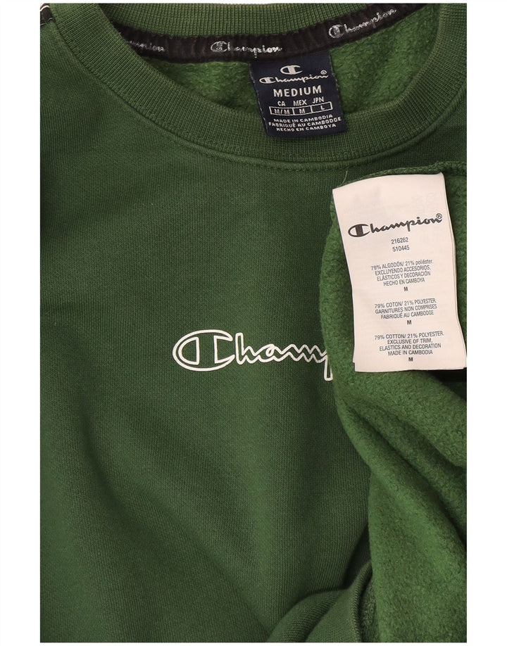 Champion Herre Grafisk Sweatshirt Jumper Medium Grøn Bomuld