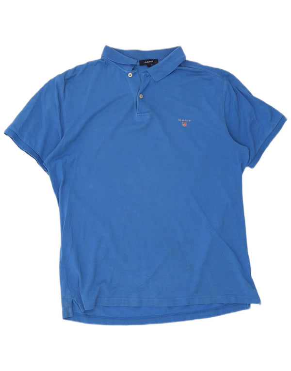 Gant Mens Polo Shirt Large Blue Cotton