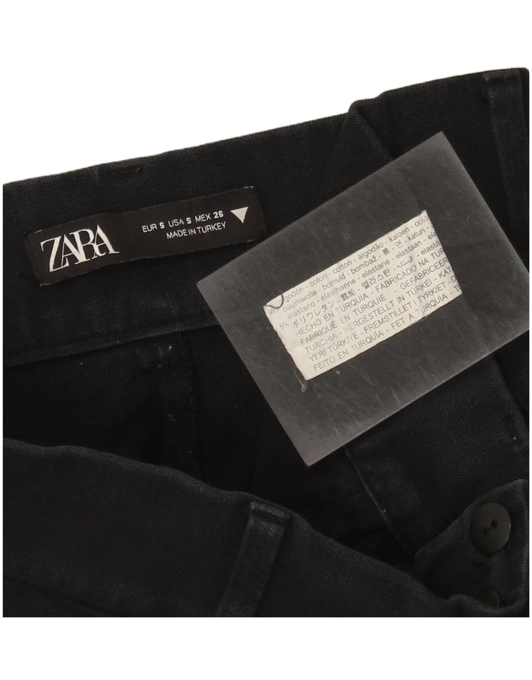 Zara Womens Cropped Jeans Small W26 L24 Navy Blue Cotton