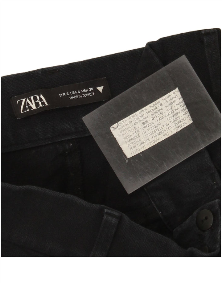 Zara Womens Cropped Jeans Small W26 L24 Navy Blue Cotton