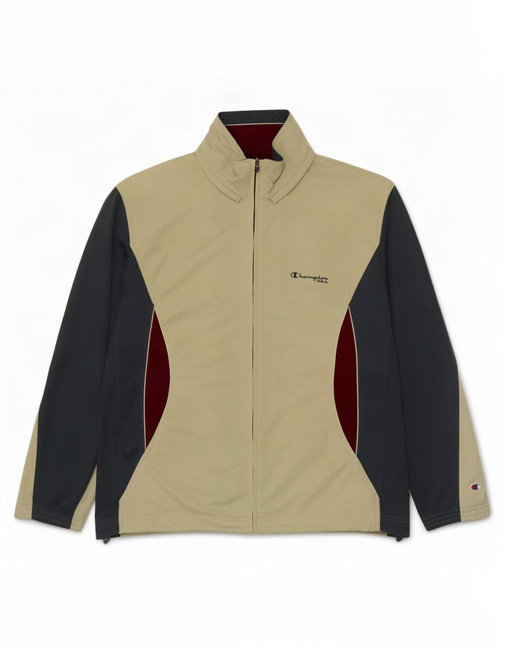 Champion Veste de survêtement pour homme Large Beige Colourblock Polyester