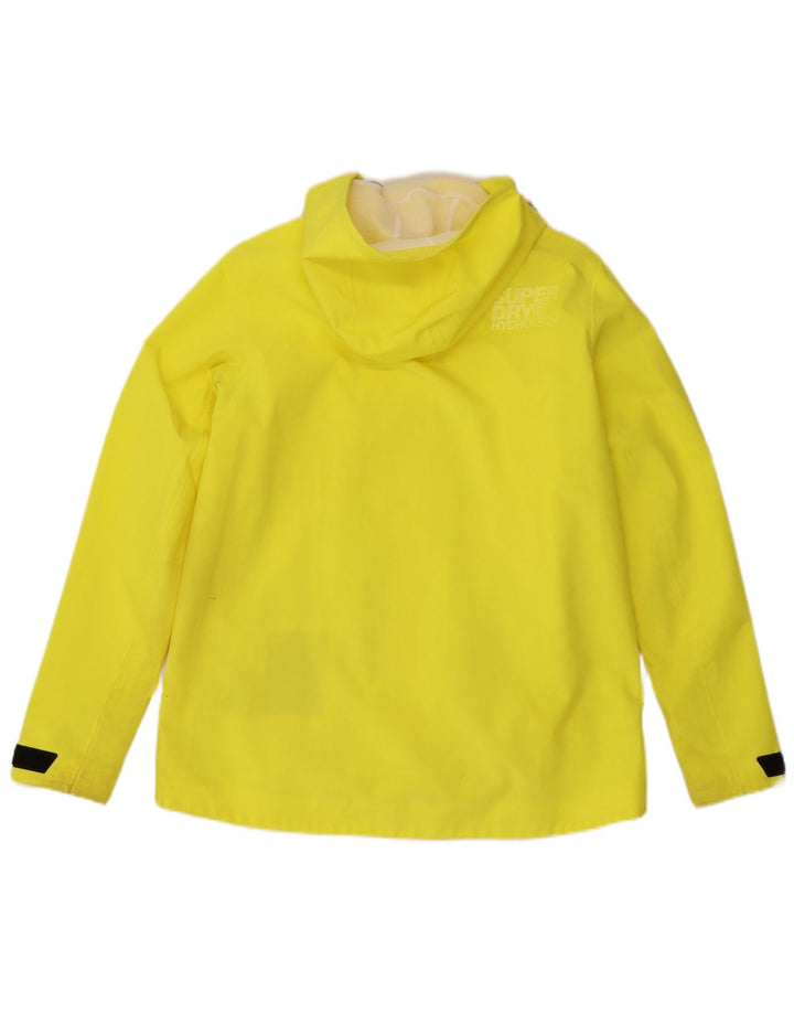 Giacca antipioggia da donna con cappuccio Superdry UK 12 poliestere giallo medio