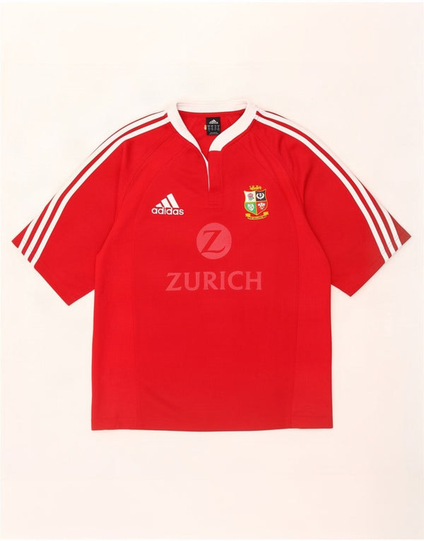 Męska koszulka z grafiką Adidas Zurich Top, średnia, czerwona, poliester z blokami kolorów