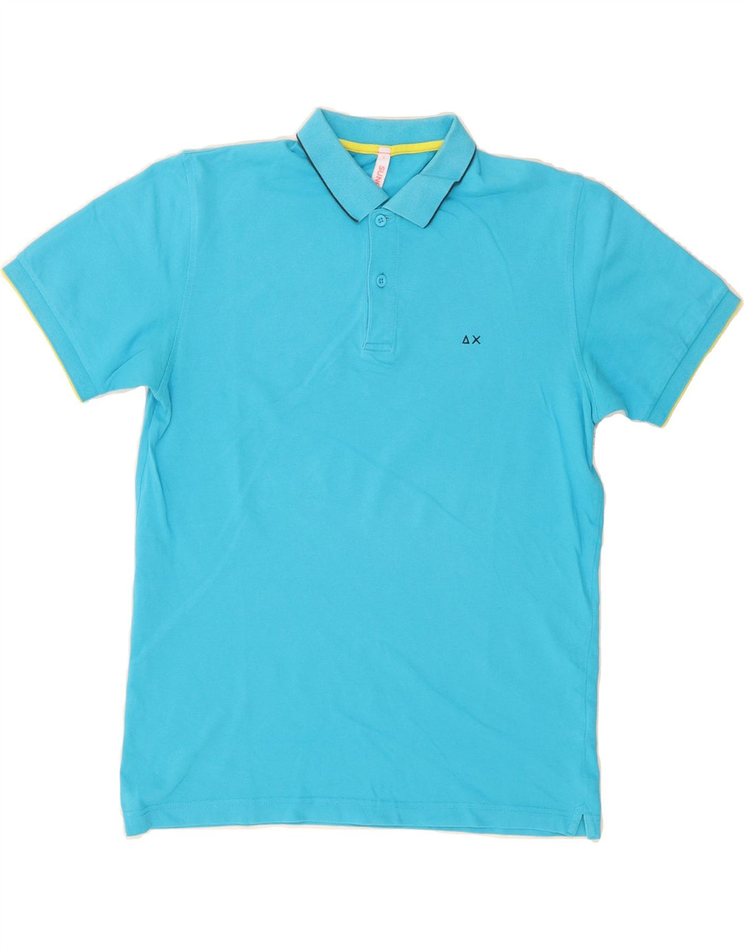 SUN68 Mens Polo Shirt Large Blue Cotton Vintage Sun68 and Second-Hand Sun68 from Messina Hembry 