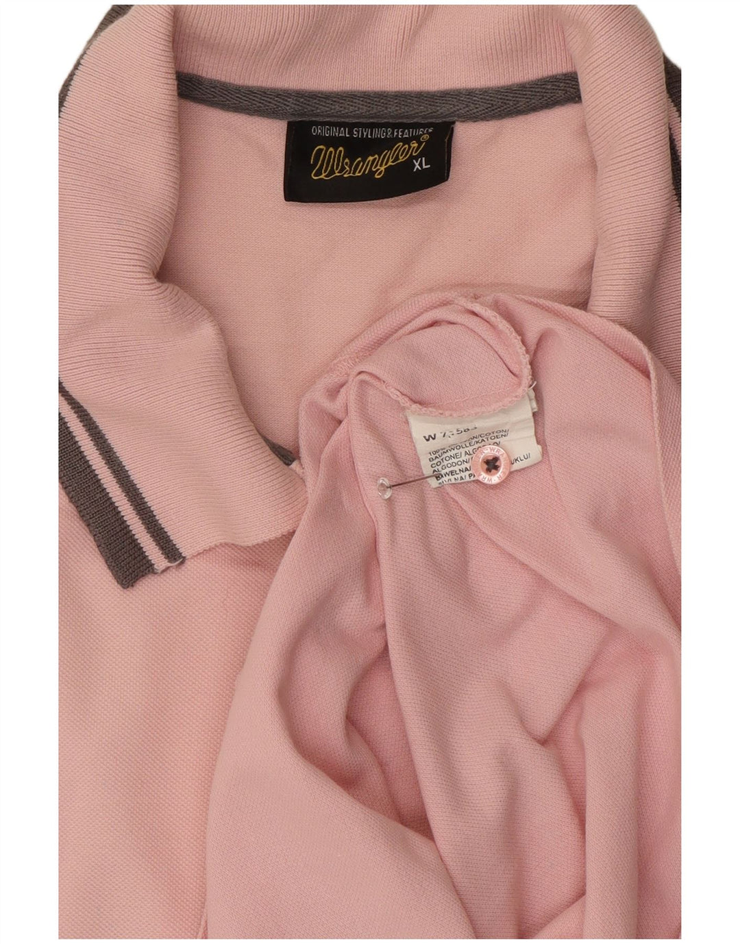 Wrangler Mens Polo Shirt XL Pink Cotton
