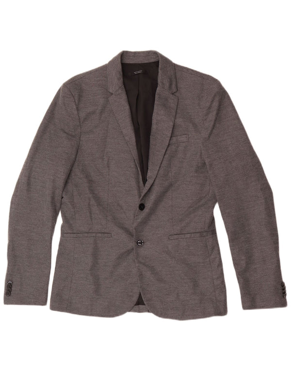 Giacca blazer da uomo a 2 bottoni Zara UK 40 grande poliestere grigio