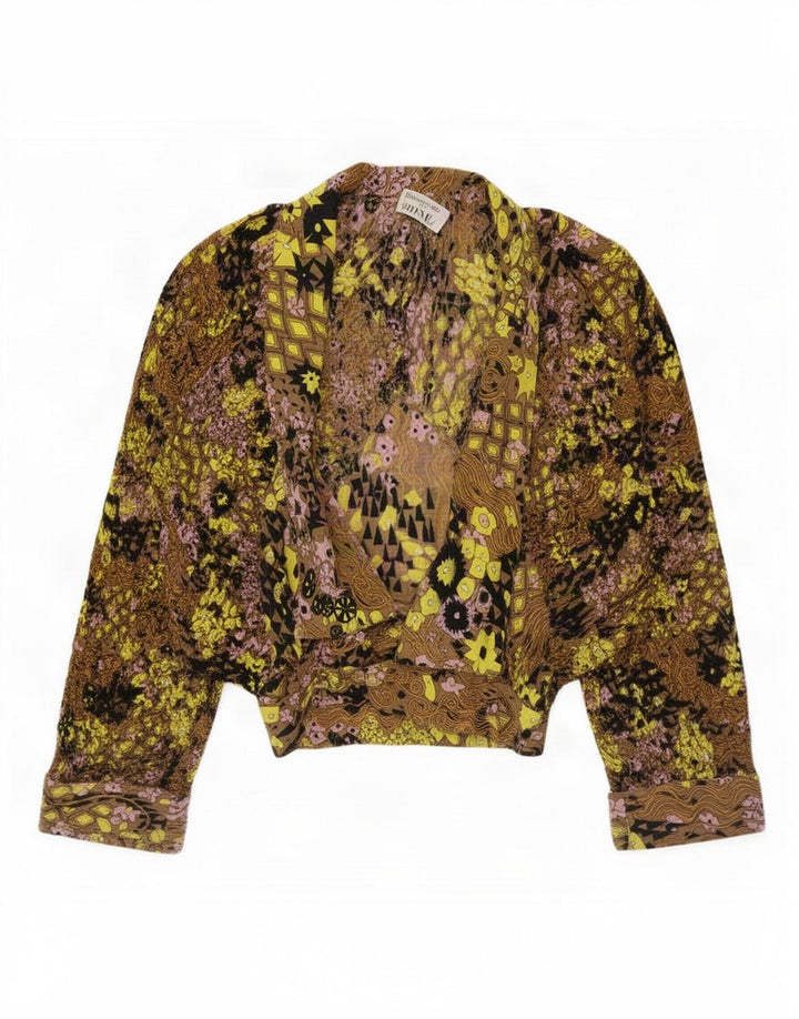 Vintage Womens Crop Wrap Shirt Blouse EU 40 Medium Multicoloured Floral