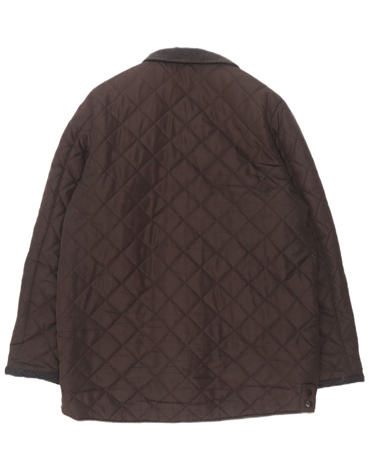 Pierre Cardin Mens Quilted Jacket UK 44 2XL Brown Polyester
