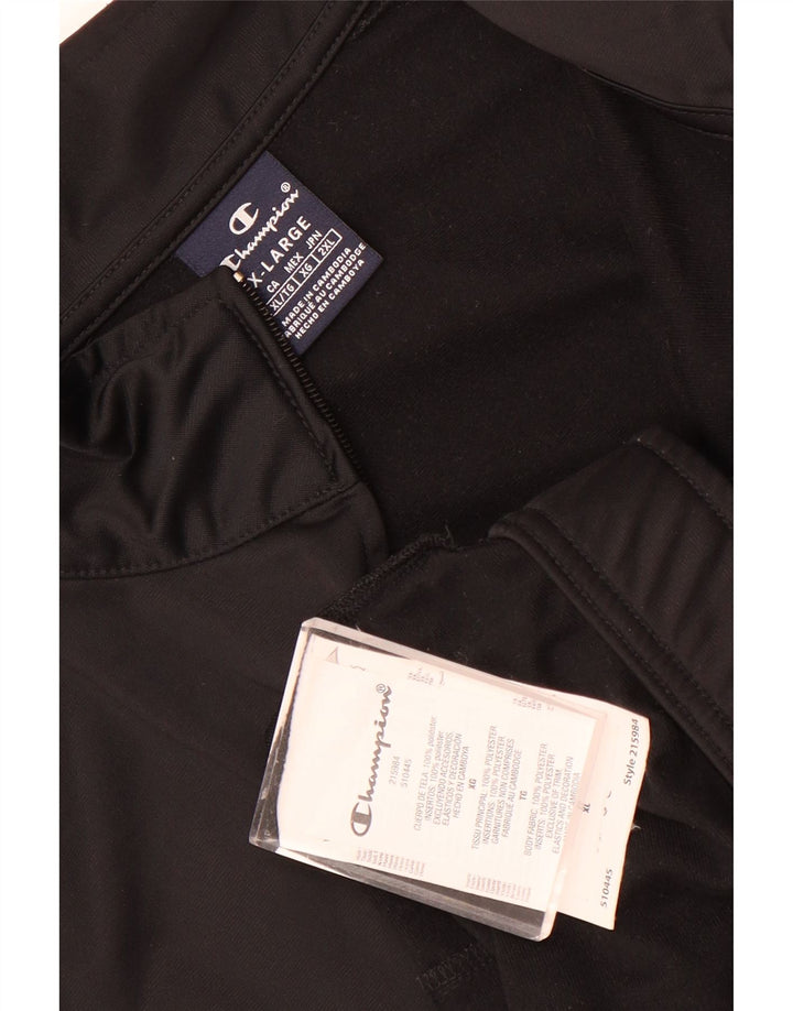 Champion Herren-Trainingsanzugoberteil mit Grafik, XL, schwarzes Farbblock-Polyester