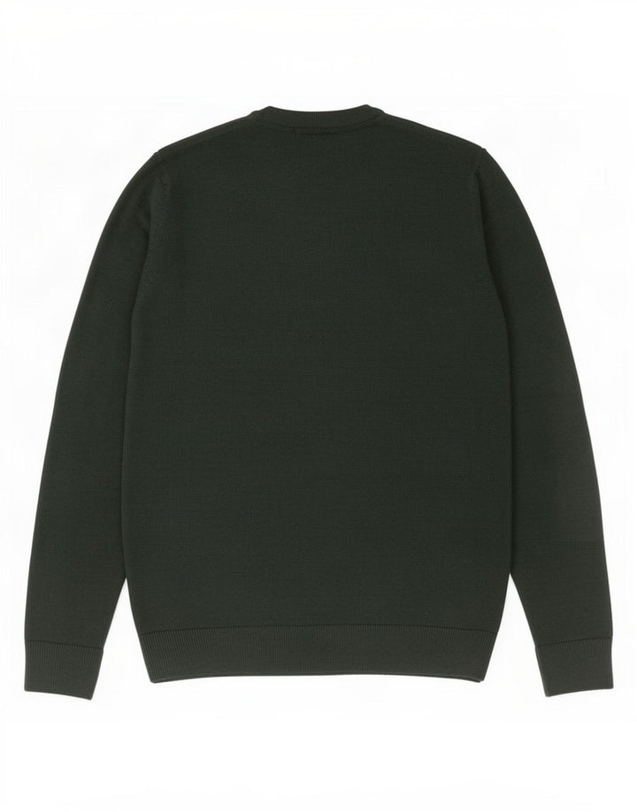 Marks & Spencer Mens Crew Neck Jumper Sweater Medium Green Christmas